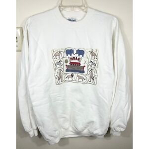 VTG Noah's Ark Sweatshirt Sight & Sound Theatre Women's M White Retro‎ Bible 90s